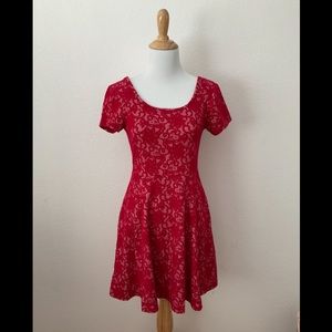 Wet Seal Red Lace Dress - SMALL
